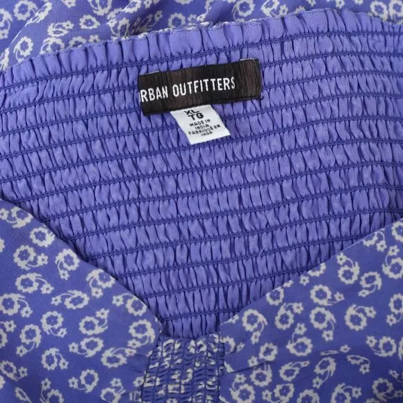 Urban Outfitter UO Scarlett Ruffle Midi Dress Smocked Cami Floral XL New 280033 - Picture 7 of 7